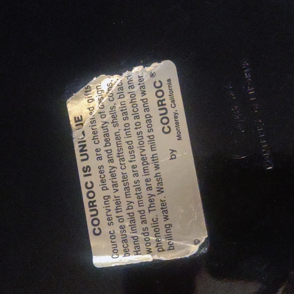 VTG Couroc Cat Kitten Tray Black Hand Inlay Monterey CA Serving Tray - Picture 4 of 6